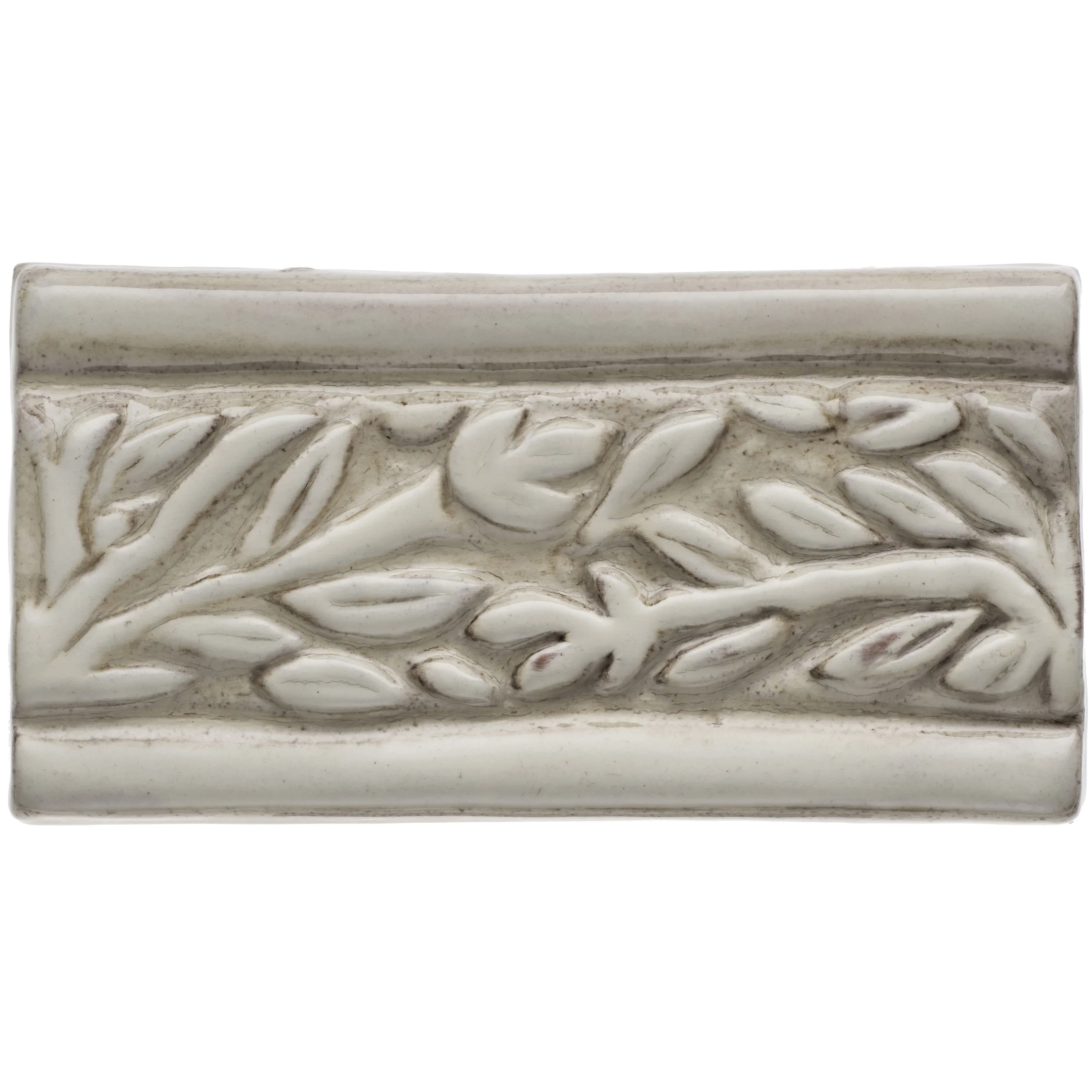 H25-Branches Border Ceramic Handmade Tile | Moore-Merkowitz